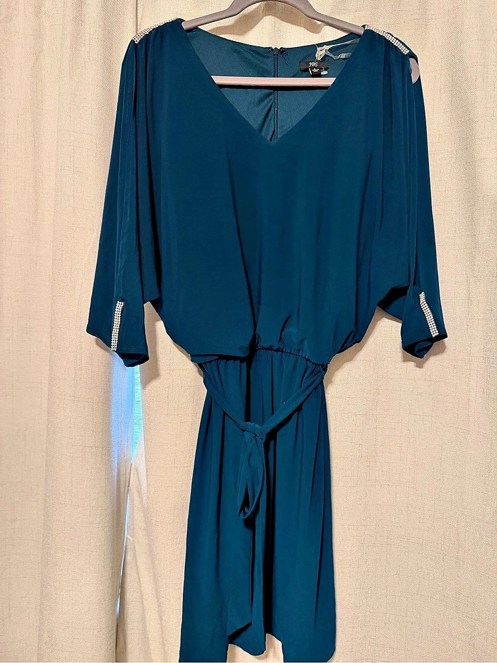 JBS V-Neck Mini Dress in Blue Size Large NWT